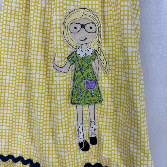 Poppy Whitaker kids girls 4 yellow maxi dress collared youth mix pattern - Picture 6 of 7